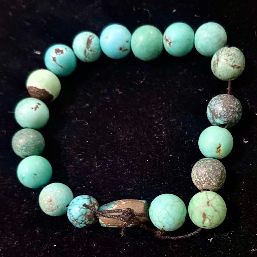 Rare hand made GENUINE untreated OLD PAWN turquoise beads old pawn